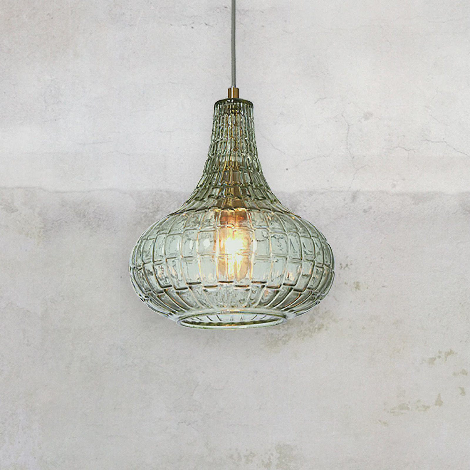 ITS ABOUT ROMI lampă suspendată Veneția verde picătură sticlă - Camera de zi / sufragerie - Vintage - verde auriu