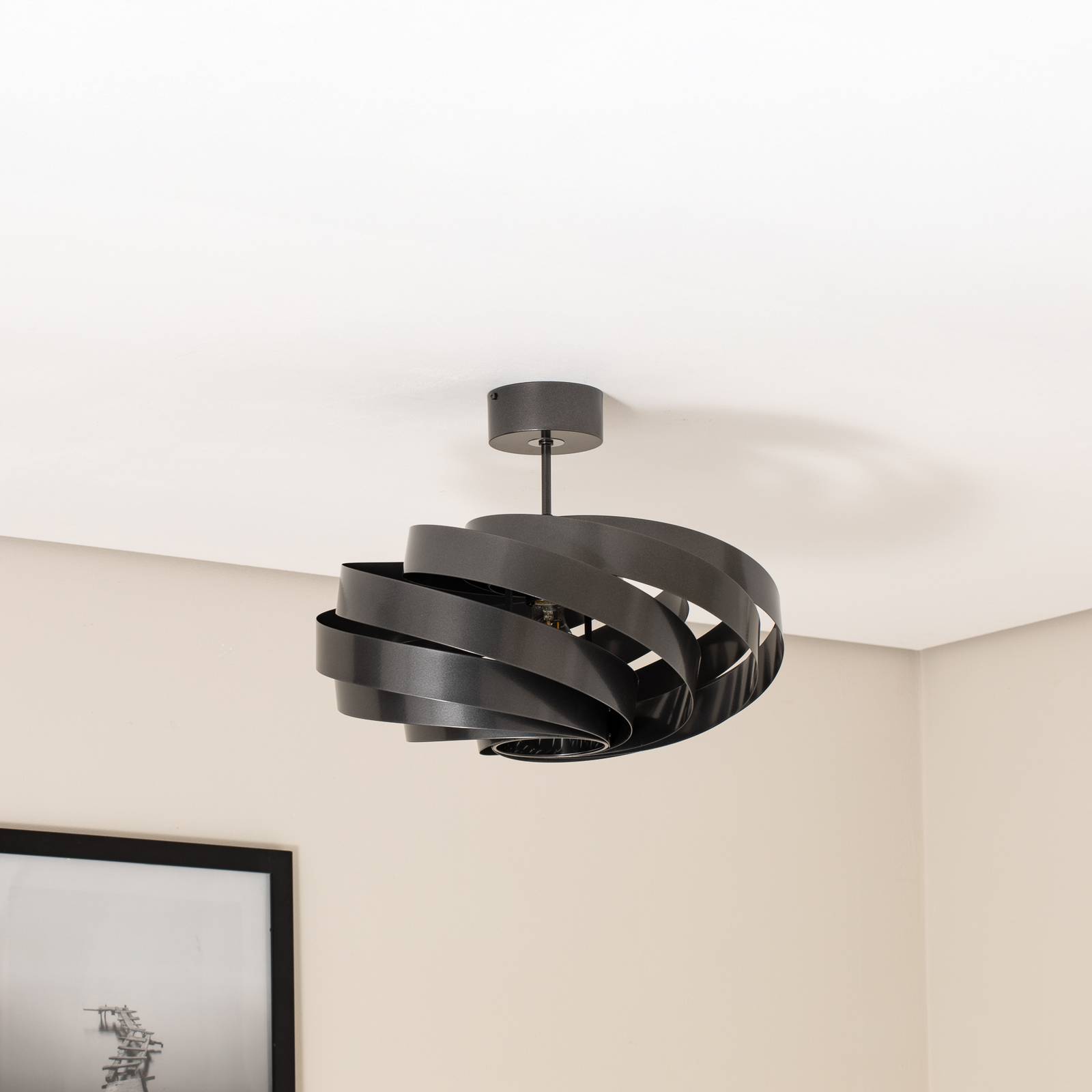 Lampa sufitowa Vento, antracyt, Ø 50 cm