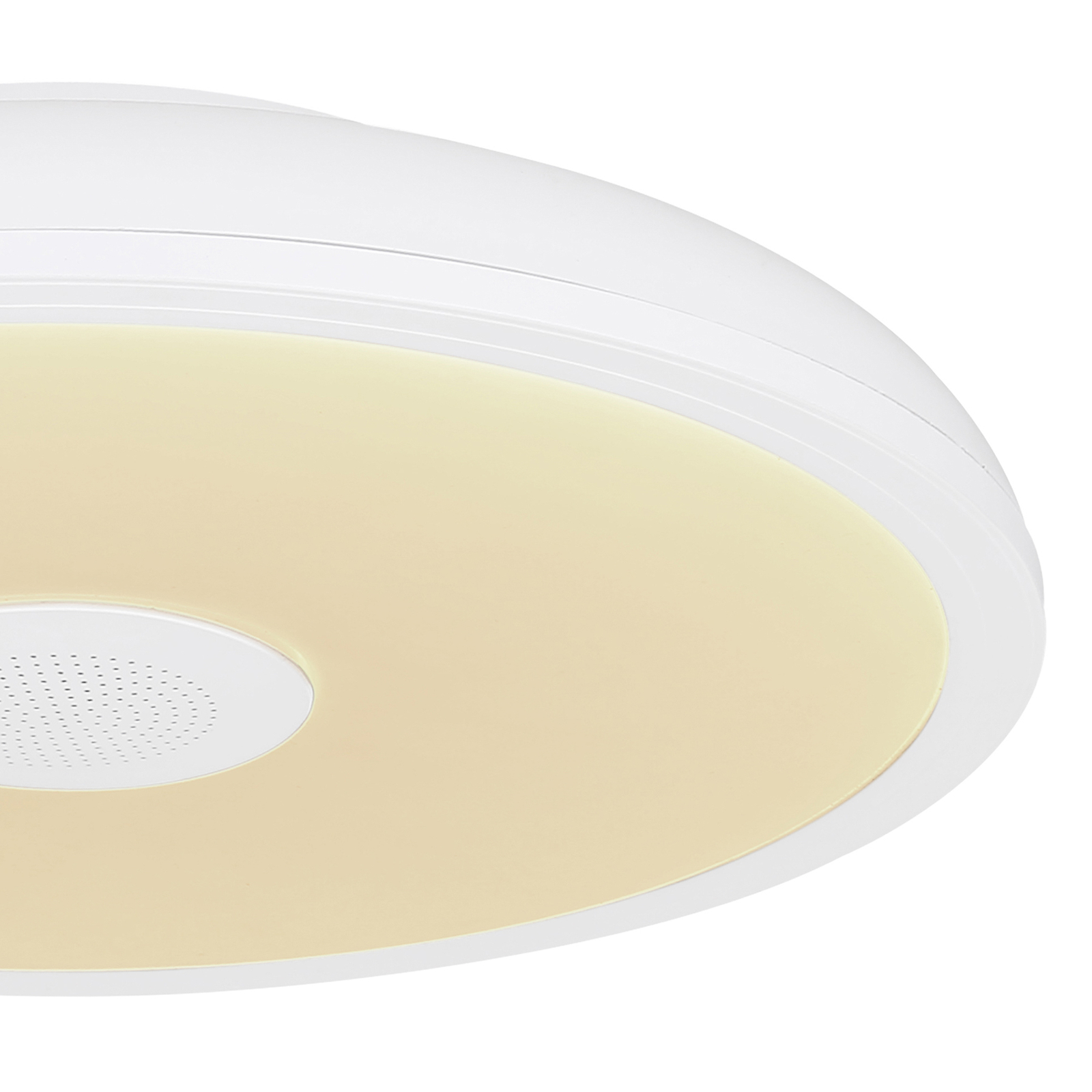 Plafonnier LED Santina, enceintes RGBW blanc