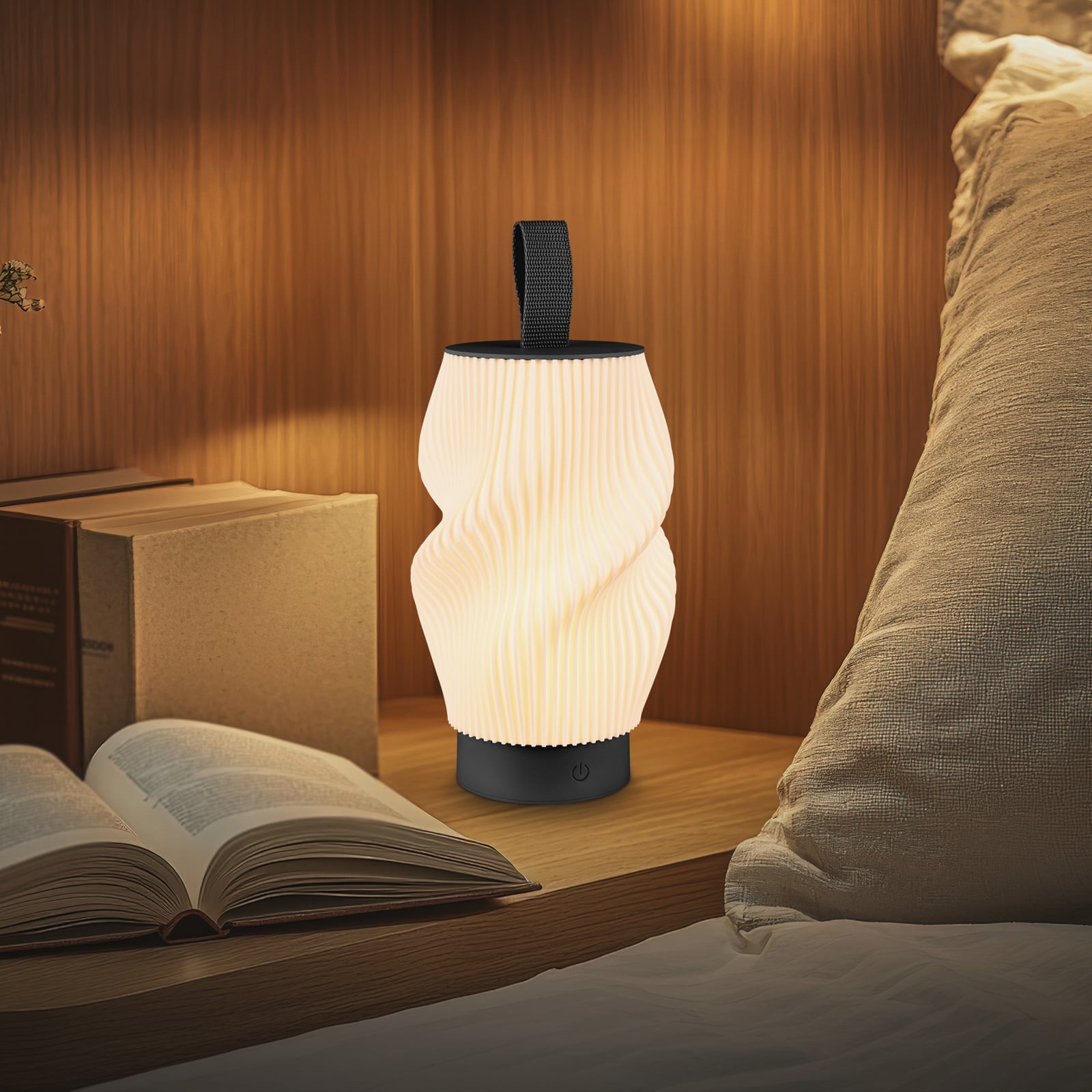 Brilo unplugged Tubi -LED-akkukäyttöinen pöytälamppu, musta/valkoinen, IP44