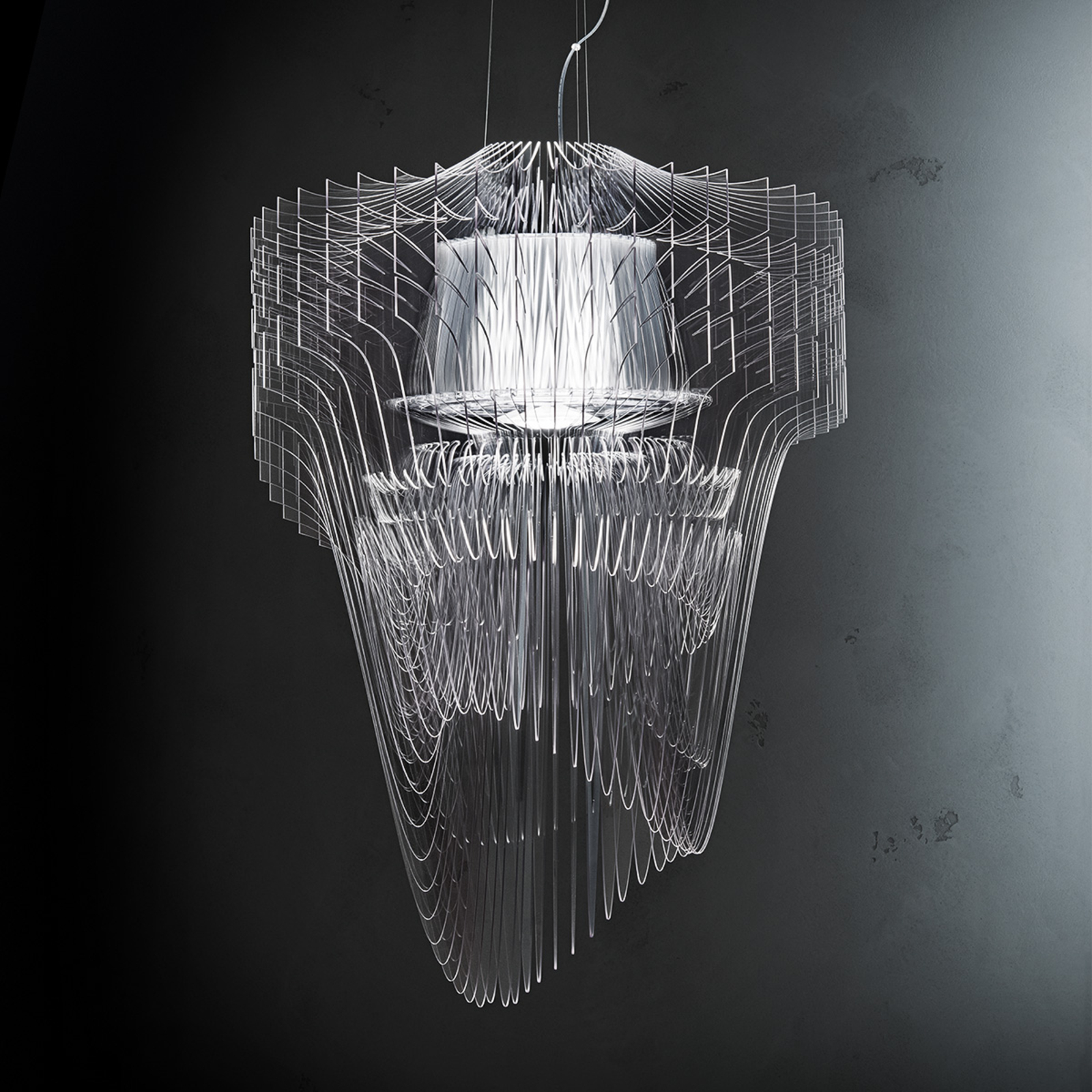 Slamp Aria - suspension LED, 75 cm, transparent