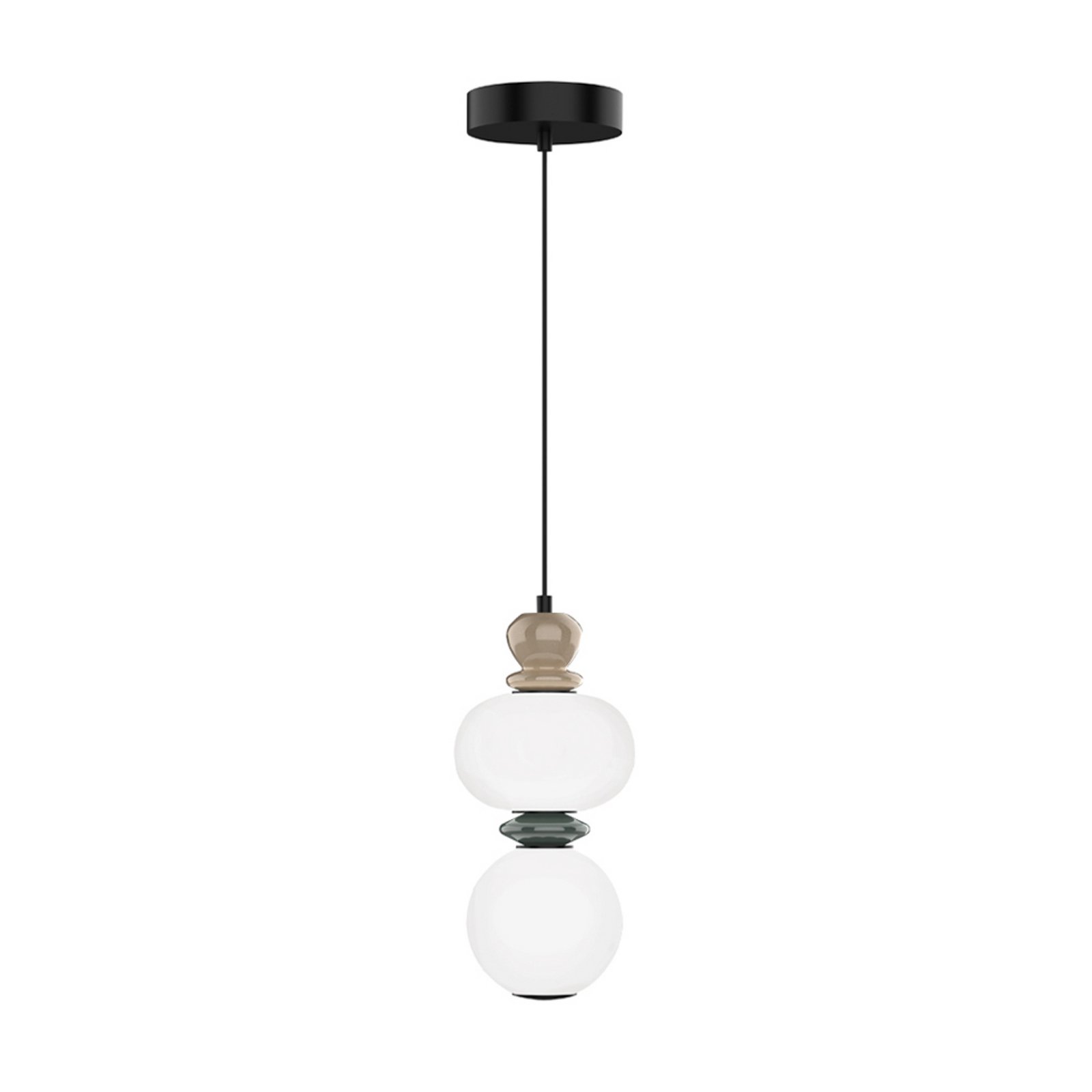 LED-Pendellampe Gemma, Höhe 32 cm, bunt, Glas/Keramik/Metall