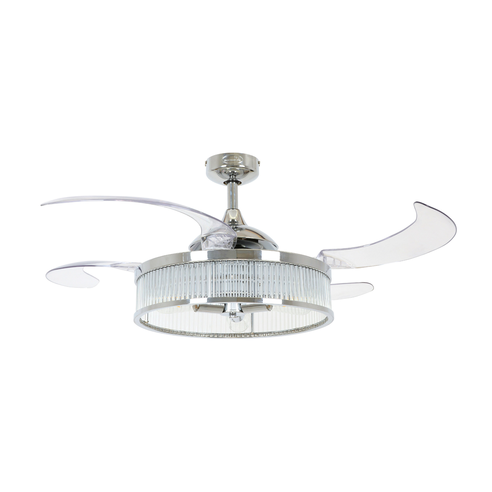 Beacon ceiling fan light Fanaway Corbelle chrome silent
