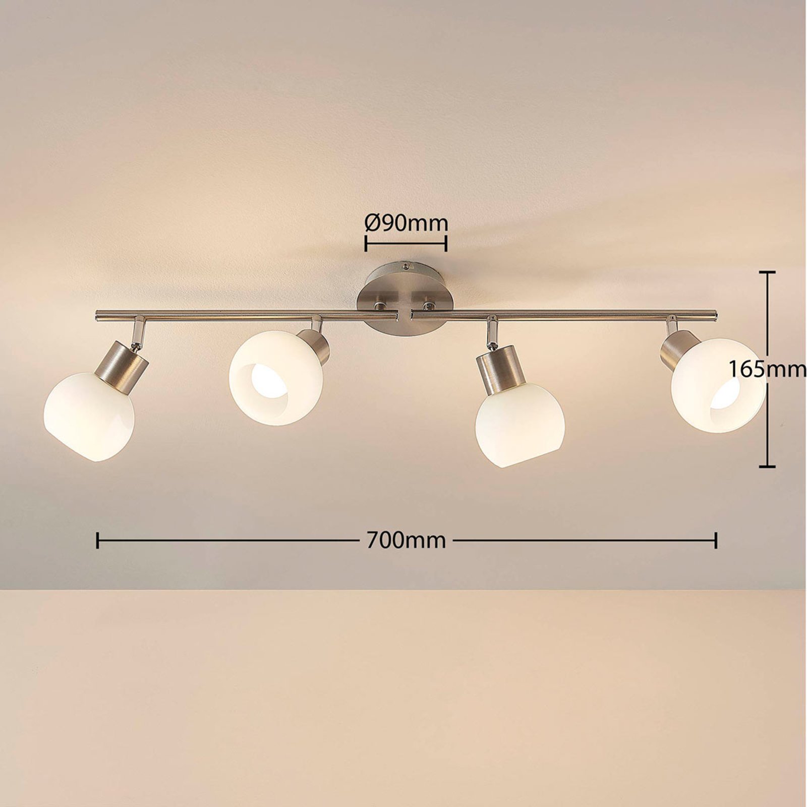 Elaina 4 Plafondlamp Nickel - Lindby