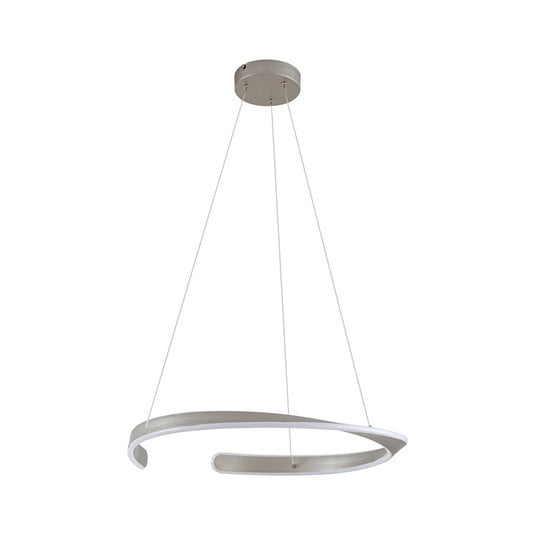 Lámpara colgante LED Eloura, metal, CCT, Ø 58 cm, plateada - Lucande