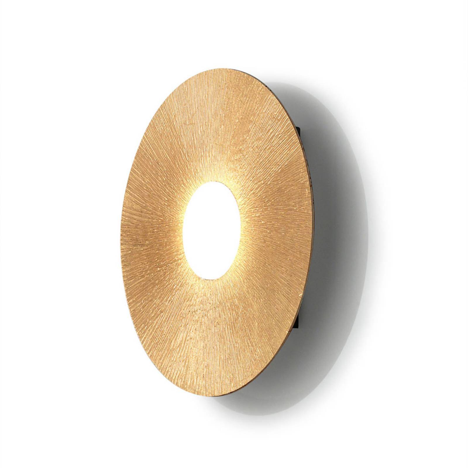 LED-Wandleuchte Circle Sun, gold, einflammig