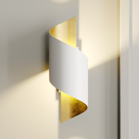 Metallvägglampa Desirio i metall, svart-guld