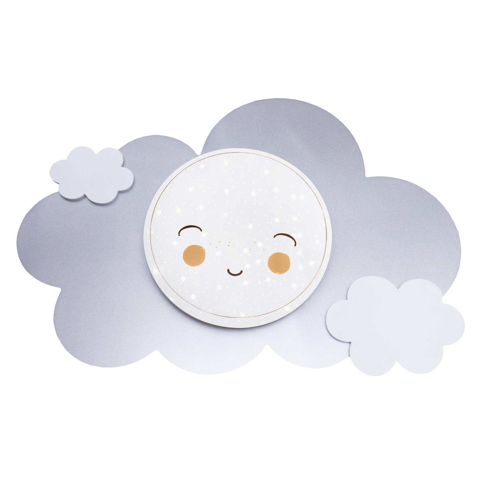 Starlight Smile LED wall light, cloud, silver