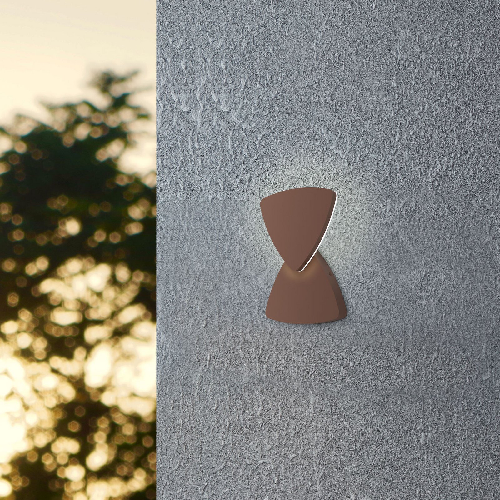 LED-Außenwandlampe Pedersano rostfarben Breite 14 cm Dreieck