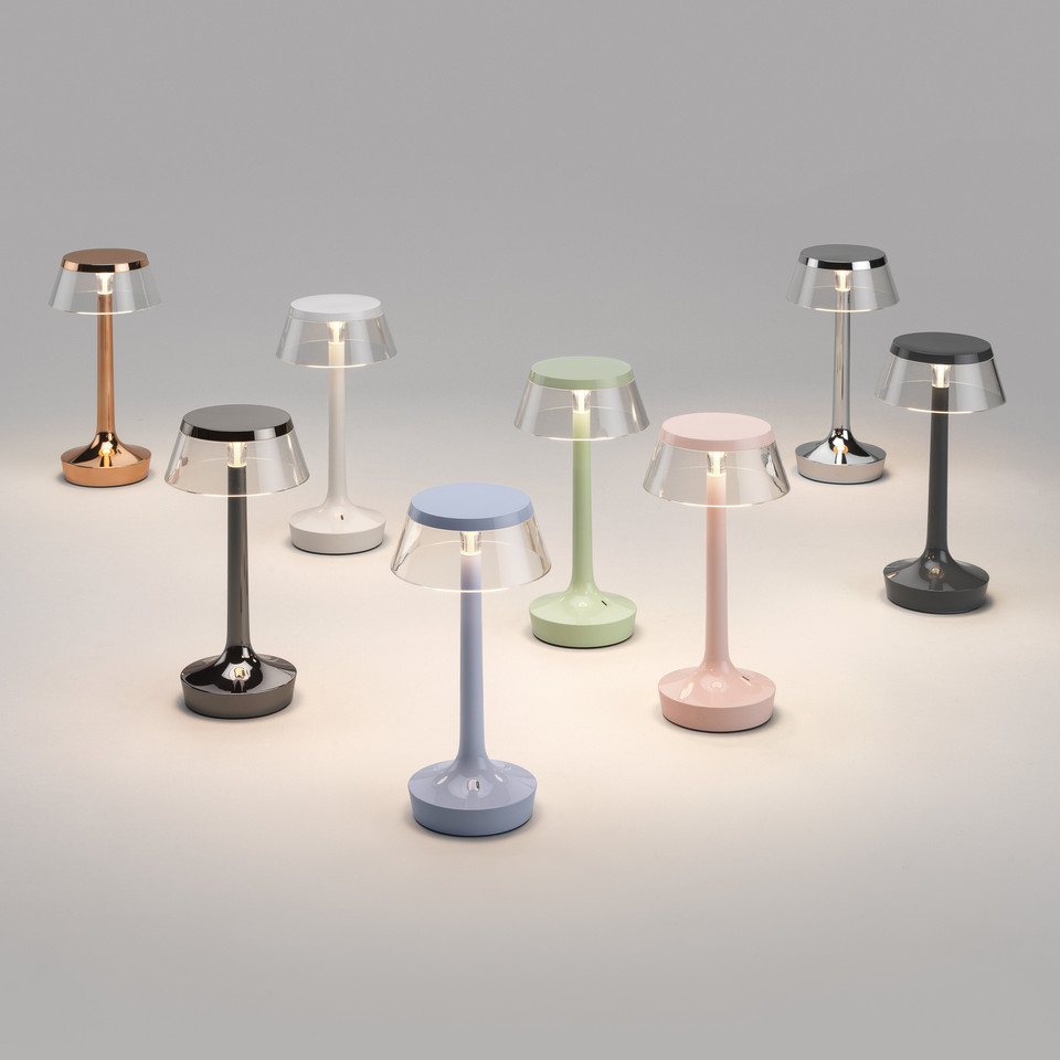 Flos Bon Jour Unplugged Bordslampa Stormy, grå från Flos