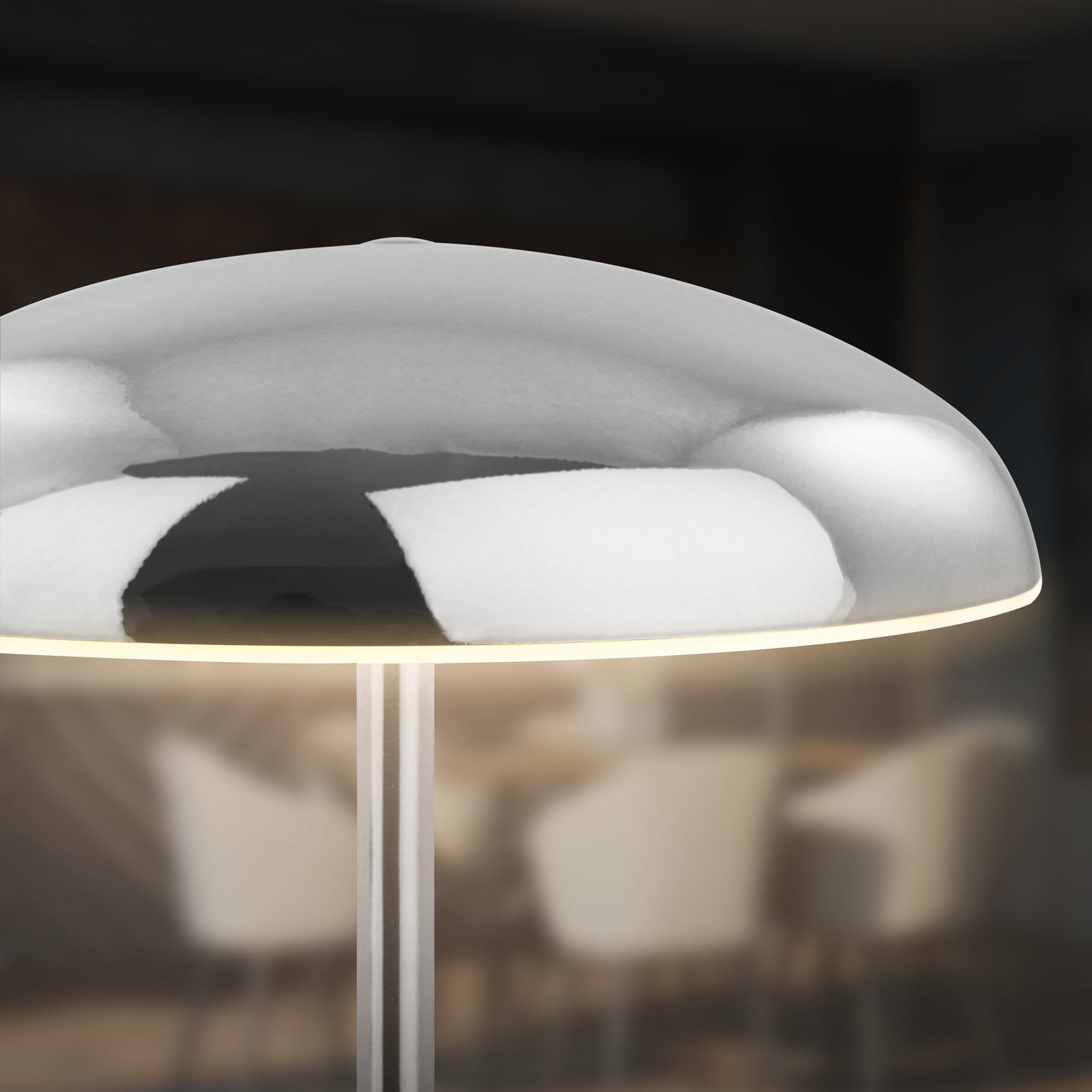 LED акумулаторна настолна лампа Brilo unplugged Caxa 30 cm, хром