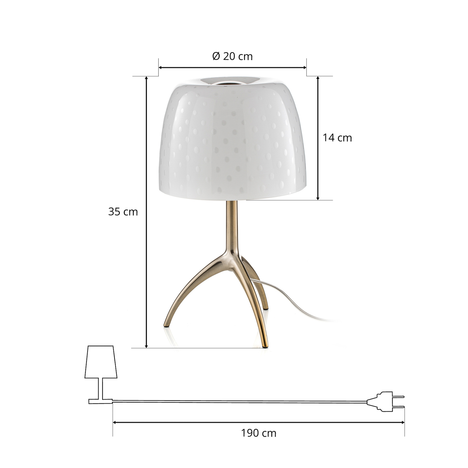 Foscarini Lumiere 30 piccola, bobleglas med dæmper