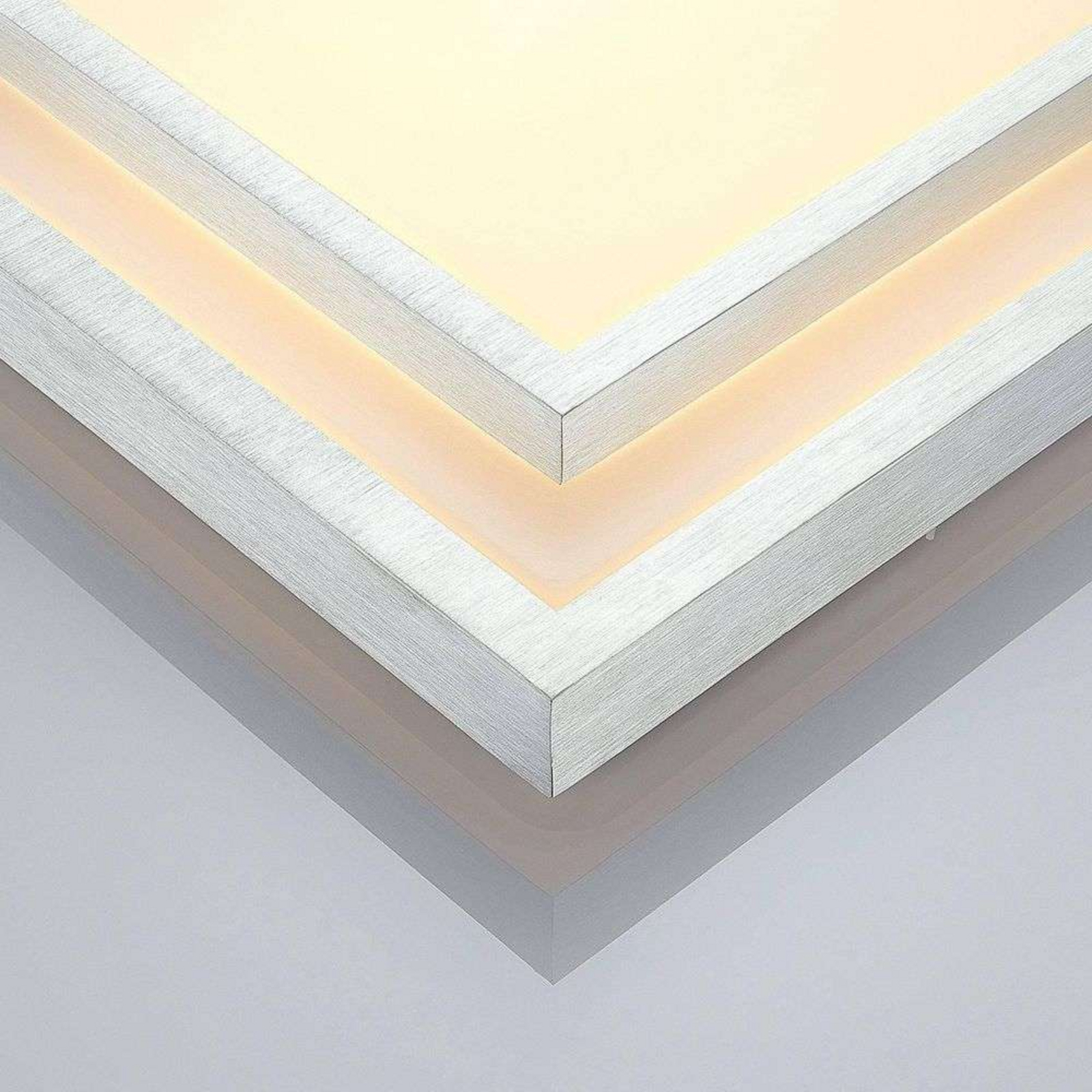 Mirco Square LED Ceiling Lamp L37,5 Alu/White - Lindby