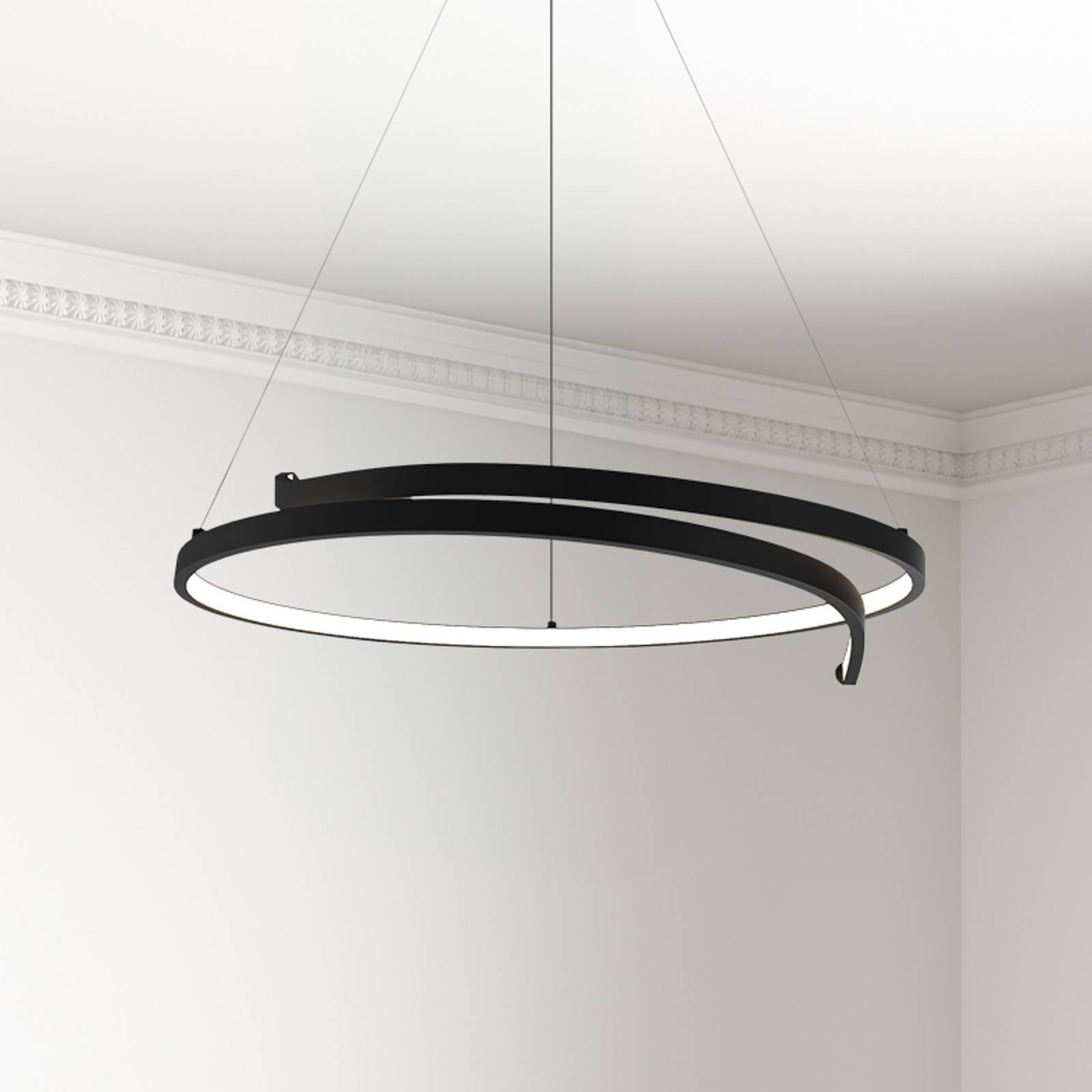 LED-Hängeleuchte Lorenzo, Metall, schwarz, 4.000 K günstig online kaufen