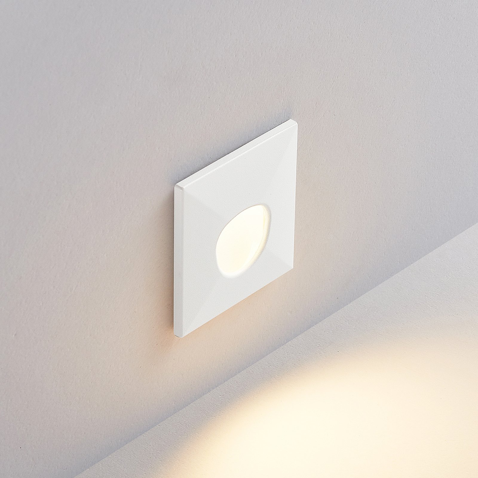 Molto Luce Lampada a incasso Wall 68R Sina SQ, bianco, alluminio, CCT