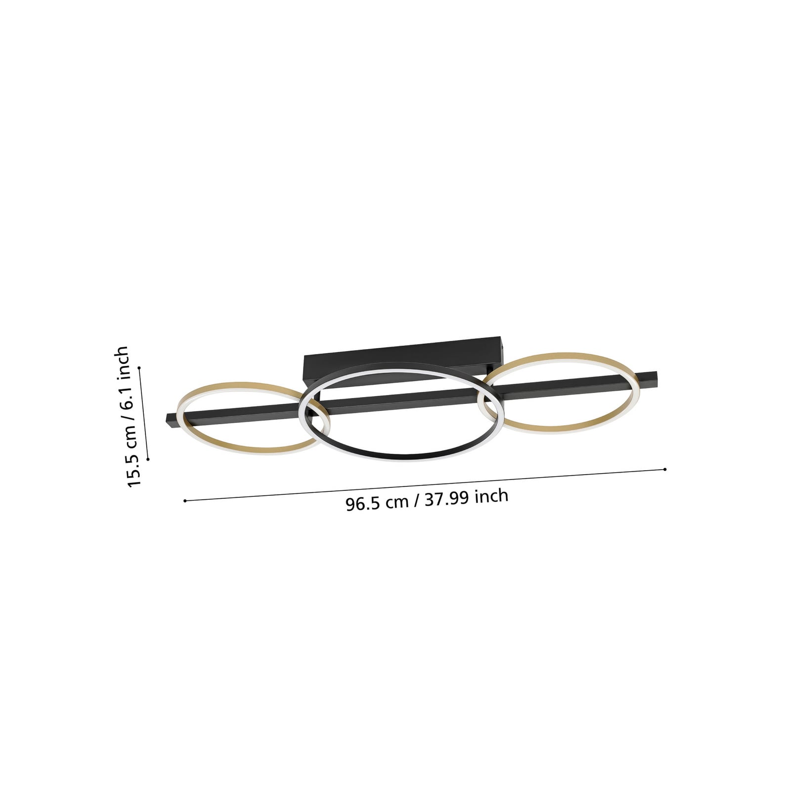 Lanacera LED-Deckenlampe schwarz/gold 96 cm - Stars of Light