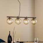 Lucande Sotiana hanging light, 4 glass globes, black