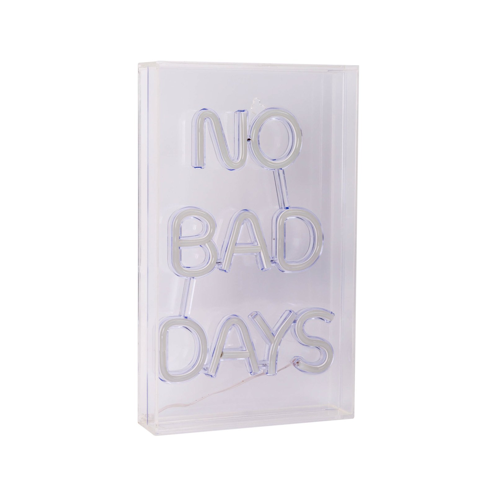 LED sieninis šviestuvas No Bad Days, skaidrus, 30x18 cm, plastikinis USB