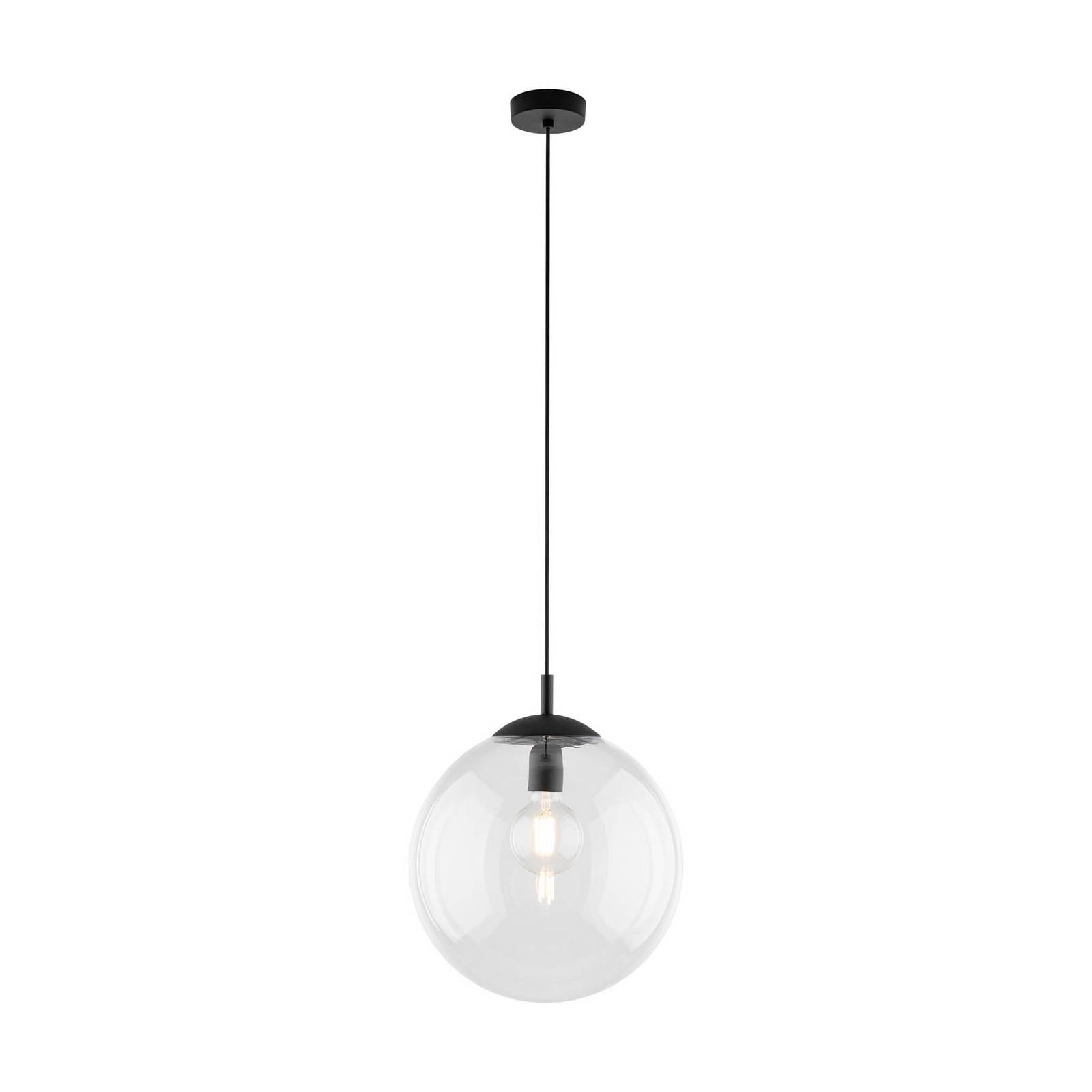 Lampa wisząca Esme, Ø 35 cm, przezroczysta, szkło, kula, E27