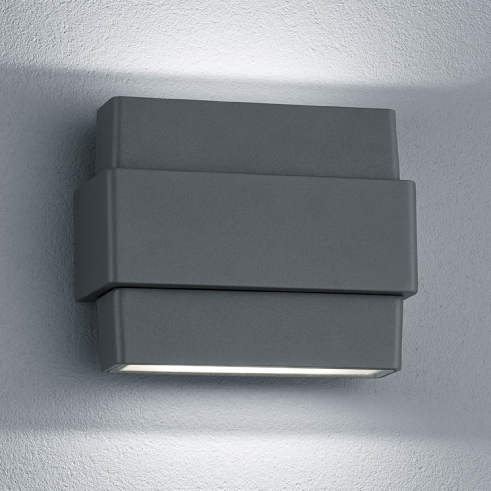 Trio Lighting Padma LED outdoor wall light in anthracite, aluminium, plastic, 4.5 W, energy efficiency: A+, W: 13.5 cm, H: 10.5 cm