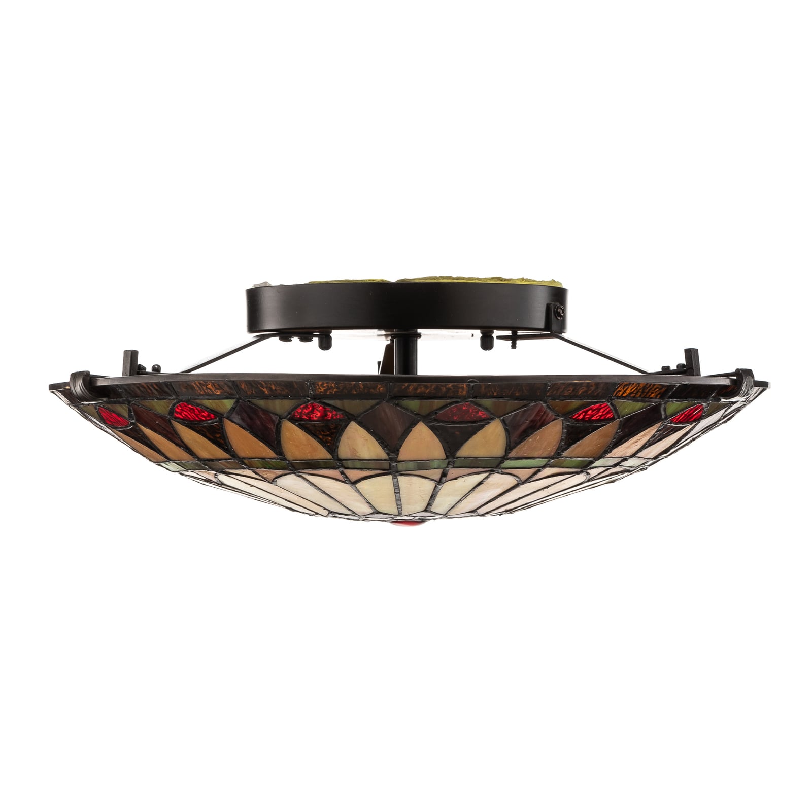 Plafón West End, bronce/multicolor, Ø 42 cm, cristal - Elstead