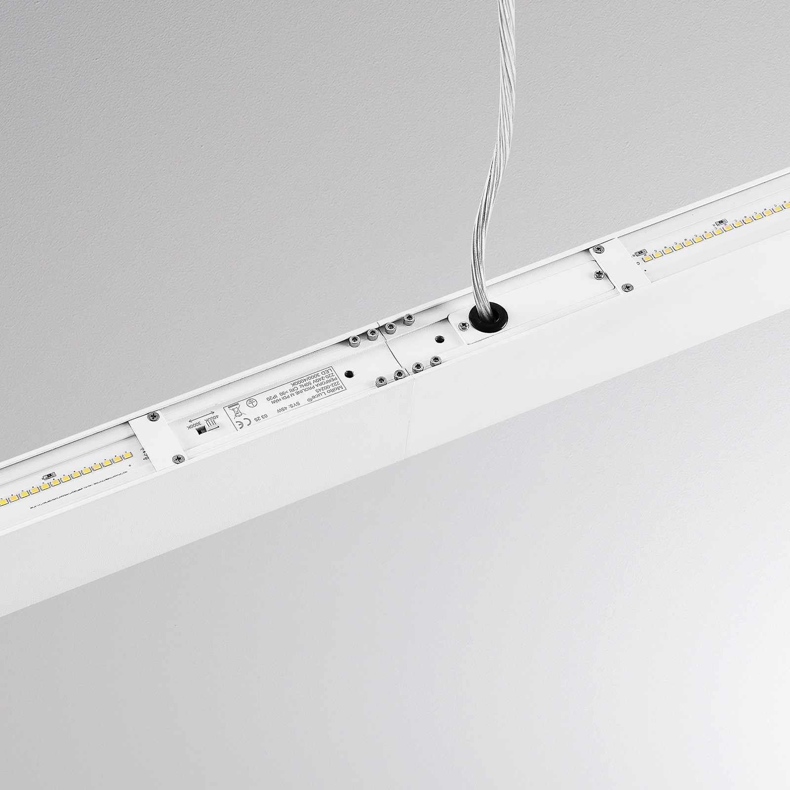 LED-riippvalgusti PERFORA PROLINE M, valge, 106 cm, DALI üles/alla
