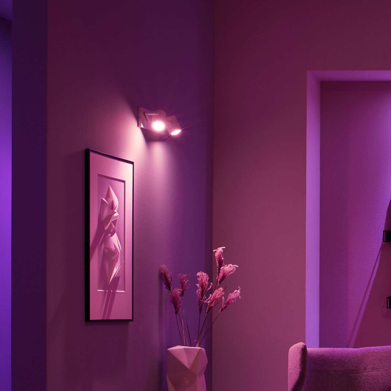 Philips Hue LED-kattovalaisin Argenta, valkoinen, 2 valoa RGB CCT