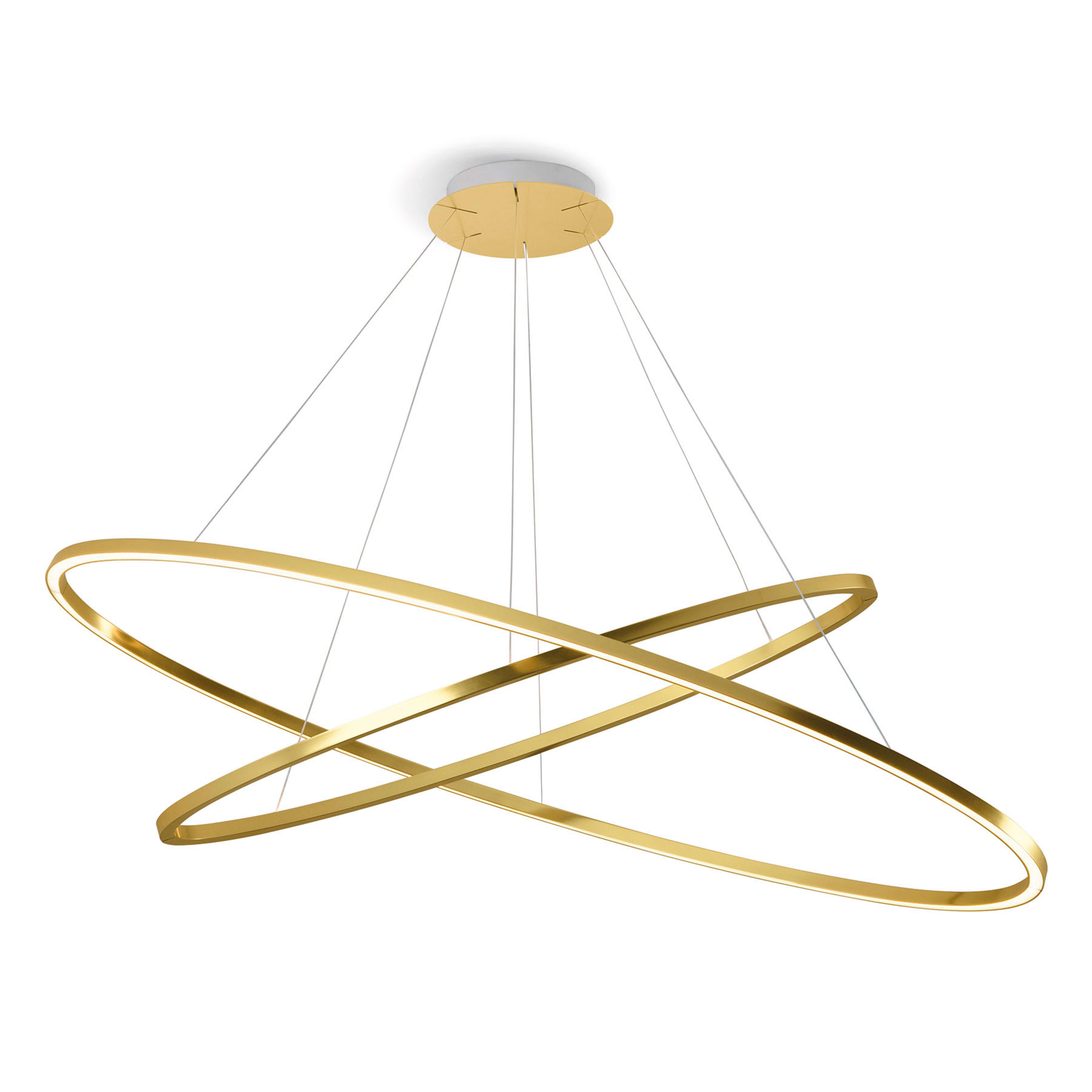 Lampada a sospensione Ellisse Double 2.700 K oro lucido - Nemo
