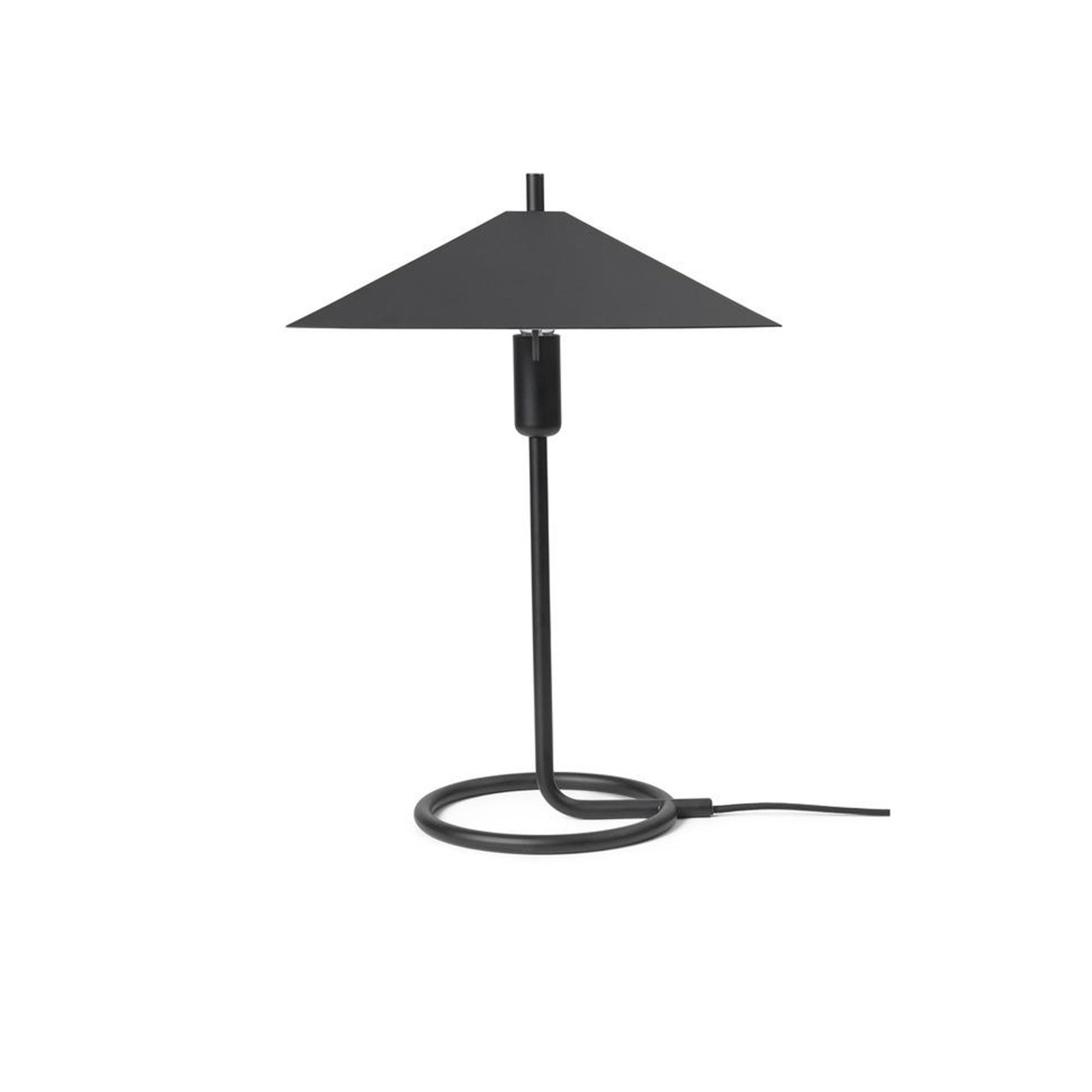 ferm LIVING Настолна лампа Filo, черна, ъглова, желязо, 43 cm