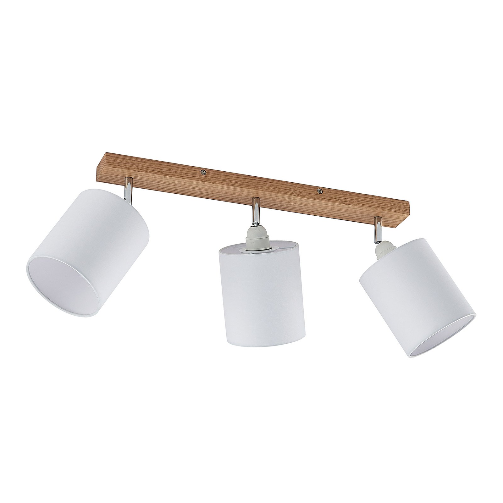 Lindby Deckenstrahler Imarin, 56 cm, 3-flammig, weiß, Holz