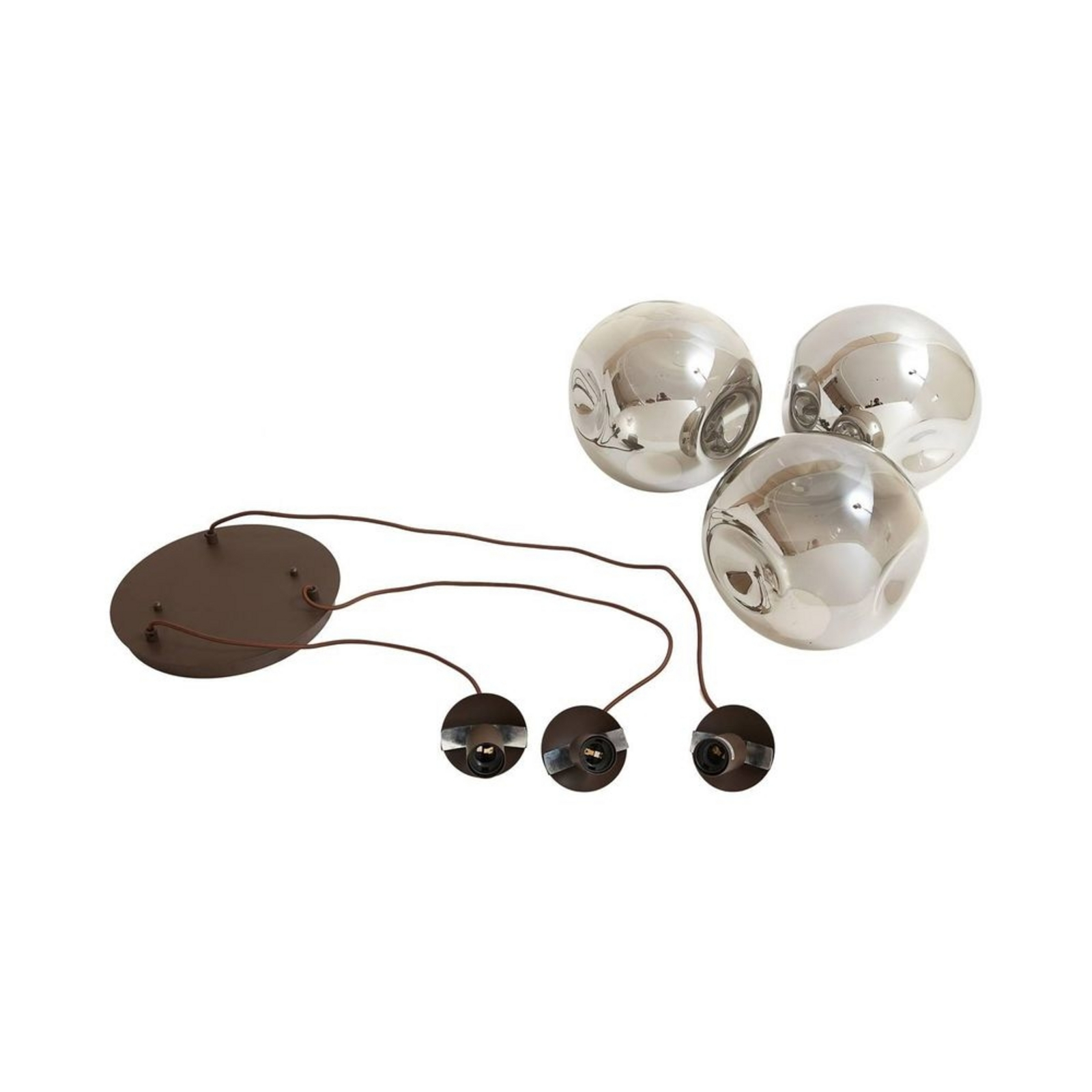 Valentina 3 Round Riippuvalaisin Smoked Grey/Coffee - Lindby
