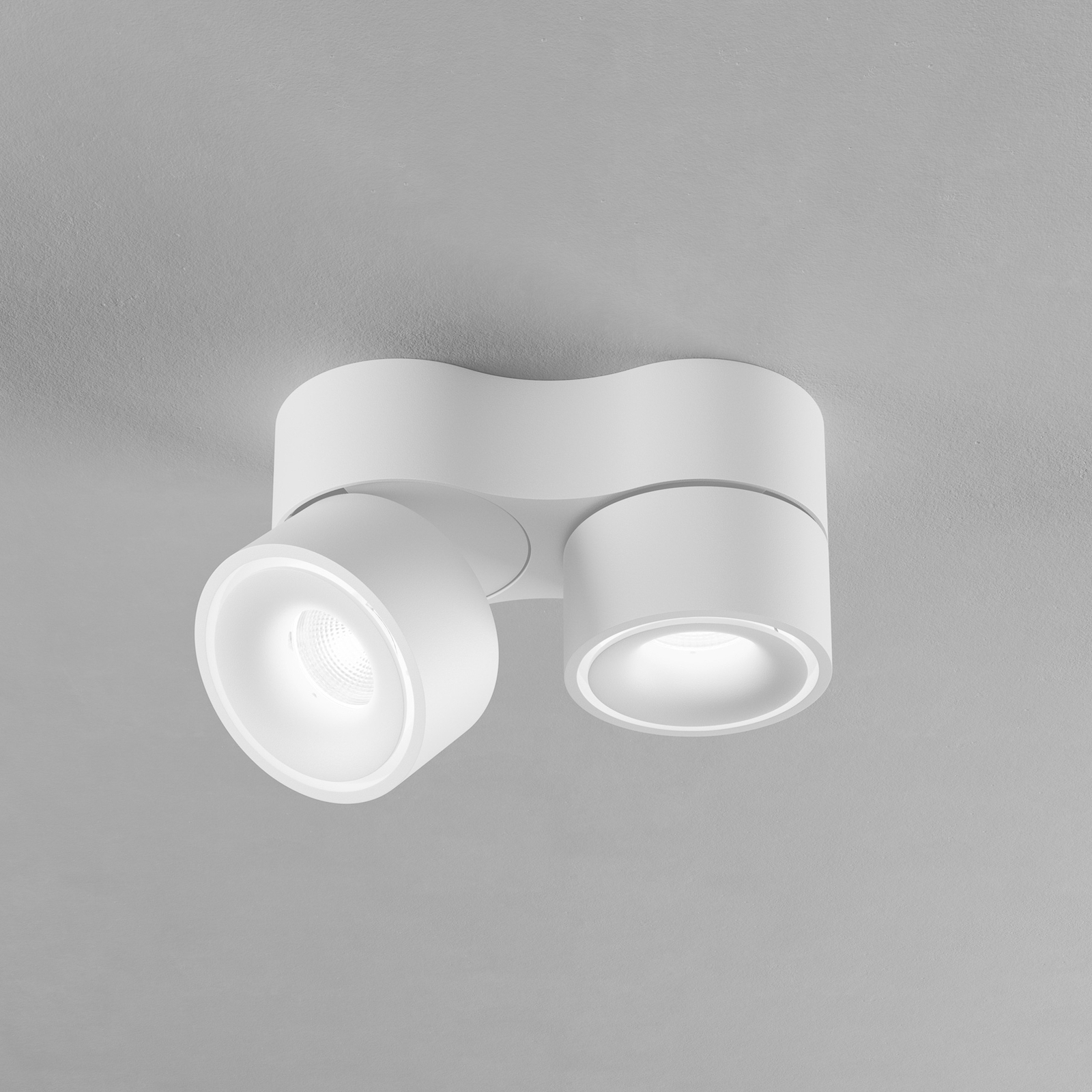 Faretto da soffitto Egger LED Clippo Duo bianco/bianco DALI DTW a 2 luci.