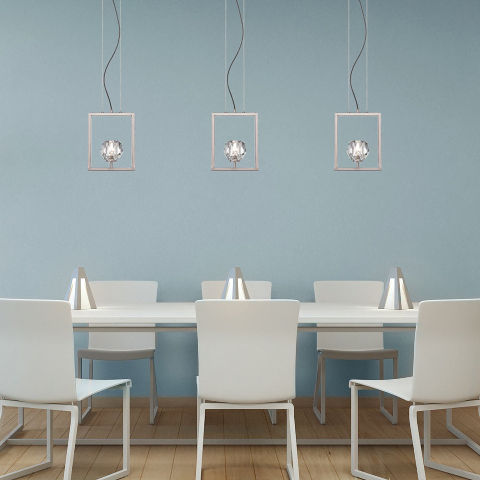 Westinghouse Zoa hanging light, nickel, for Living / Dining Room, metal, glass, G9, 40 W, energy efficiency: A++, L: 23 cm, W: 11 cm, H: 35 cm