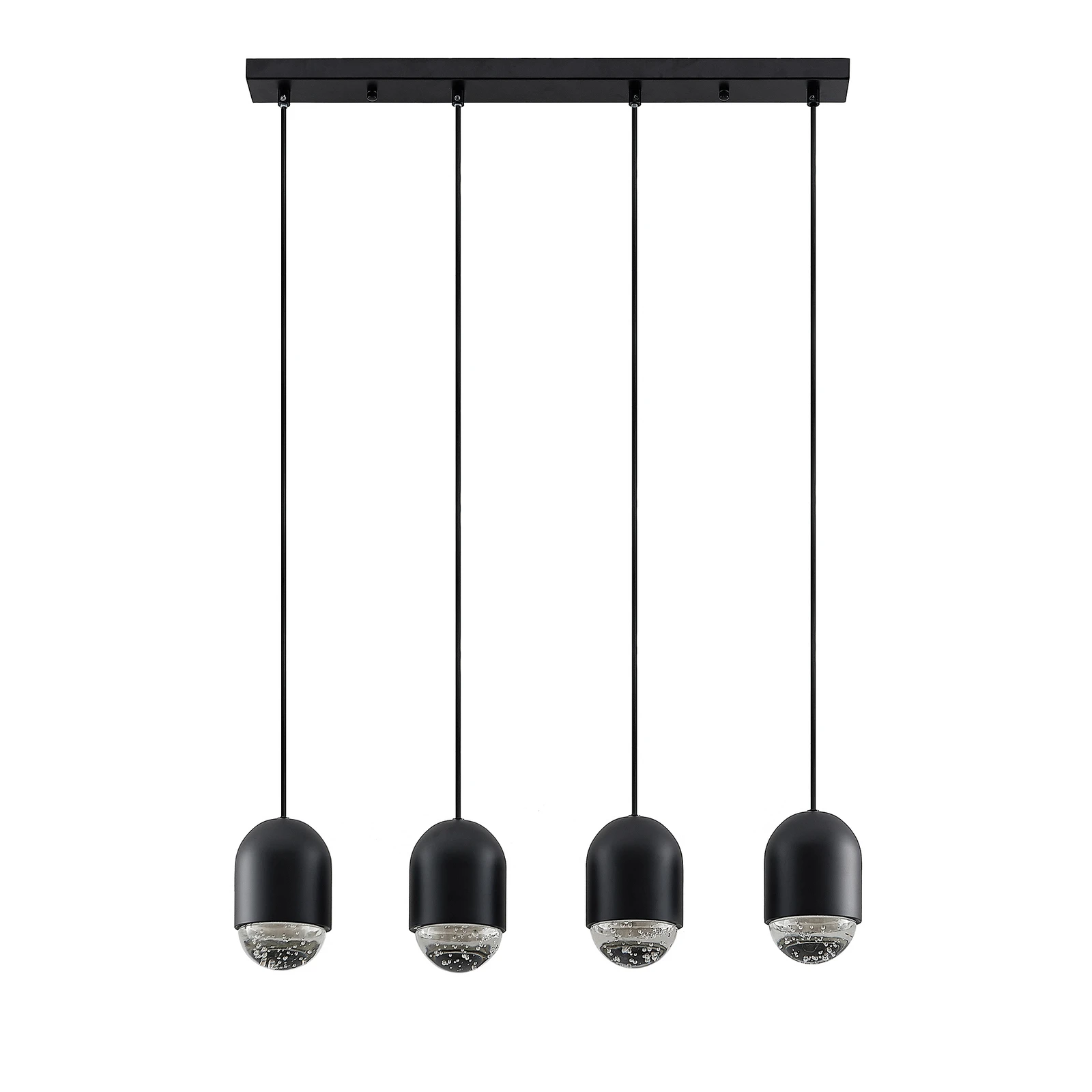Lucande Amielle suspension, à 4 lampes, noire