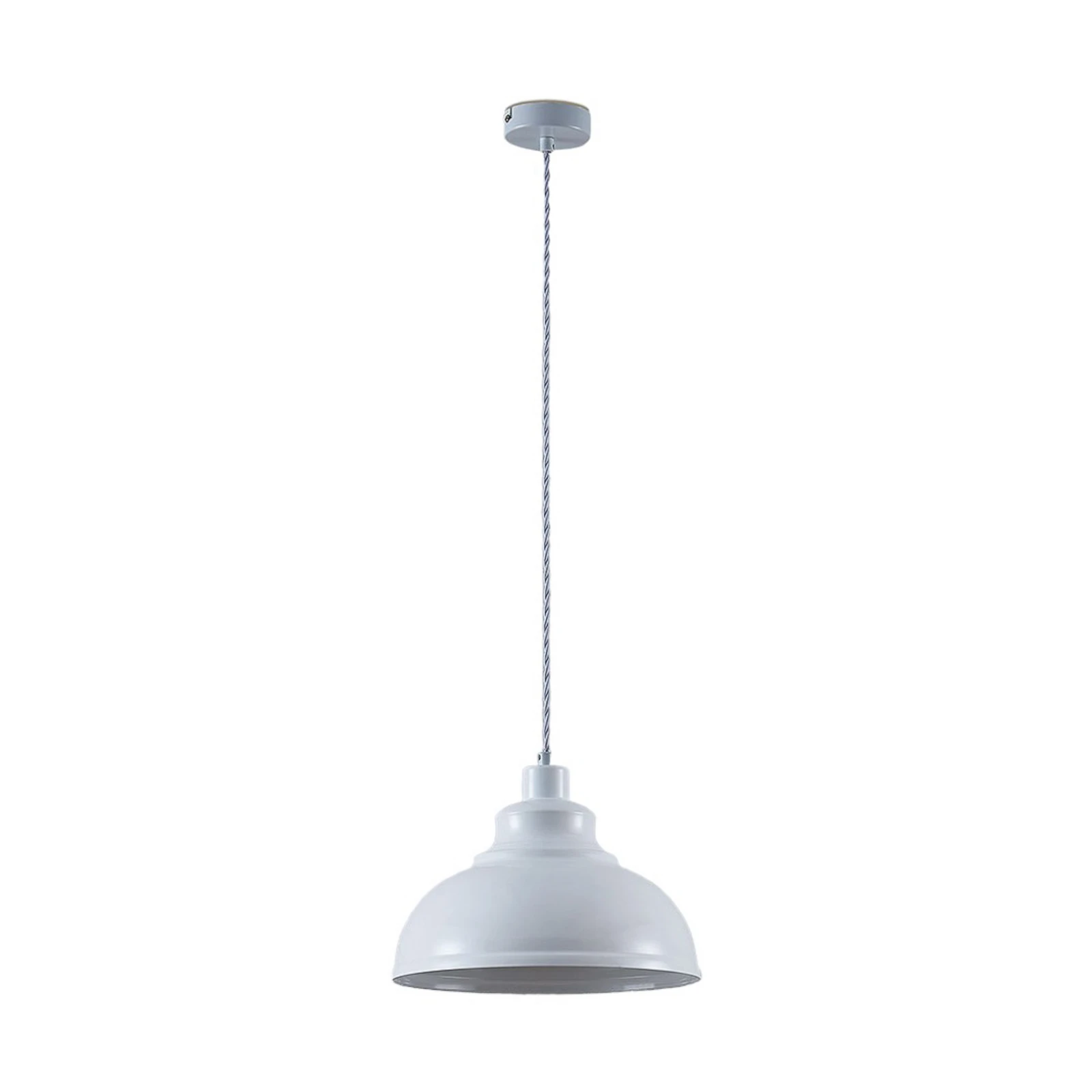 Lindby Pendelleuchte Albertine, weiß, Metall, Ø 29 cm, E27