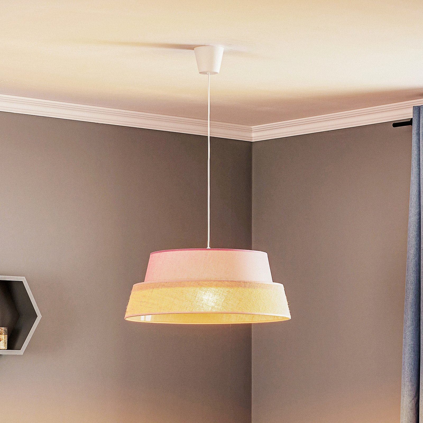 Duolla Lampă suspendată Galaxy Soft Nature roz/maro - Camera de zi / sufragerie - modern - maro roz - Țesătură / Textil