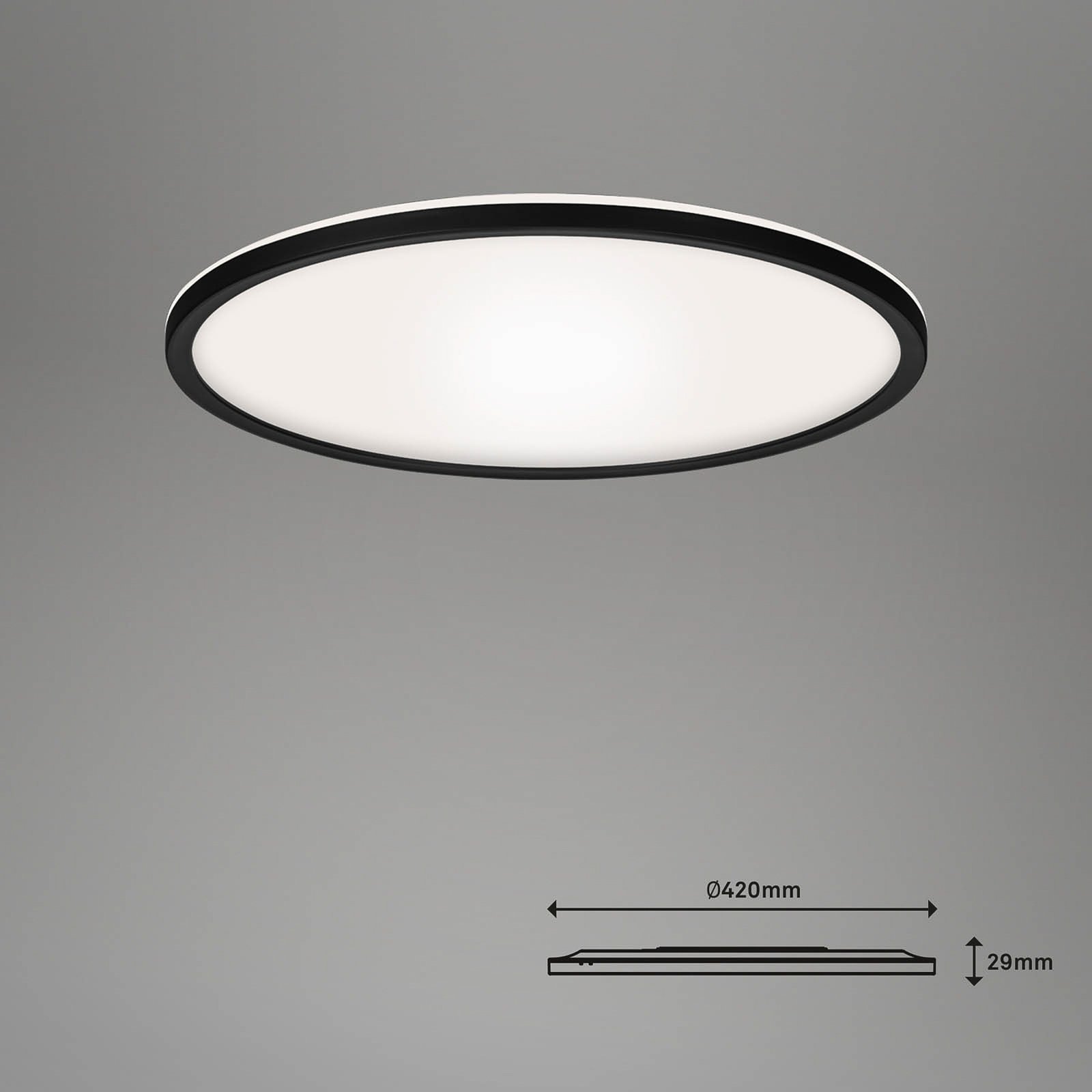 Plafonnier LED Slim smart noir à intensité variable CCT Ø 42 cm