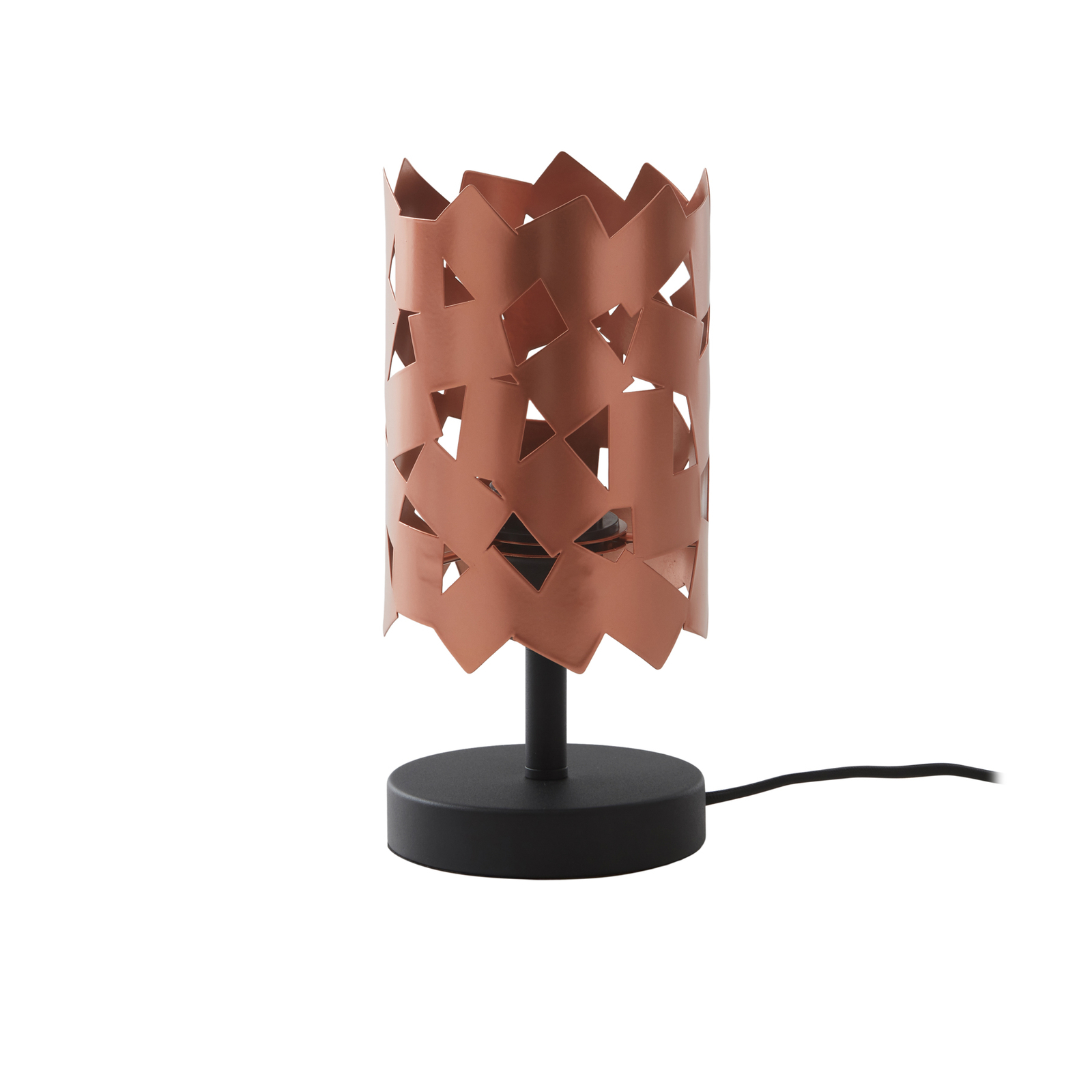 Lucande Aeloria asztali lámpa, réz, vas, Ø 12 cm, E27