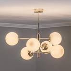 Aurora ceiling lamp, six-bulb, gold