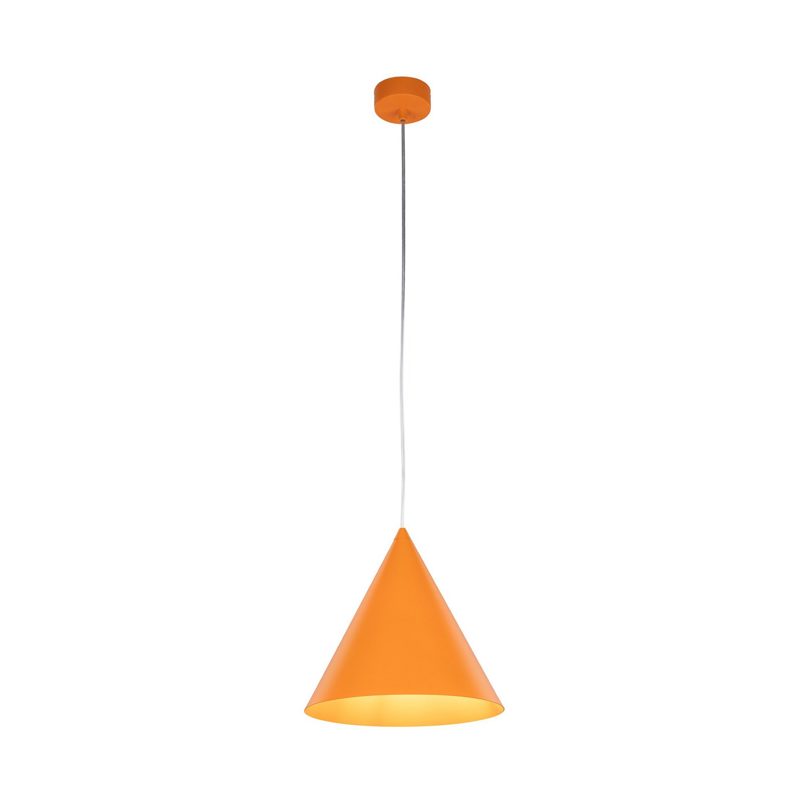 Cono pendant light, 1-bulb, Ø 25 cm, orange, E27