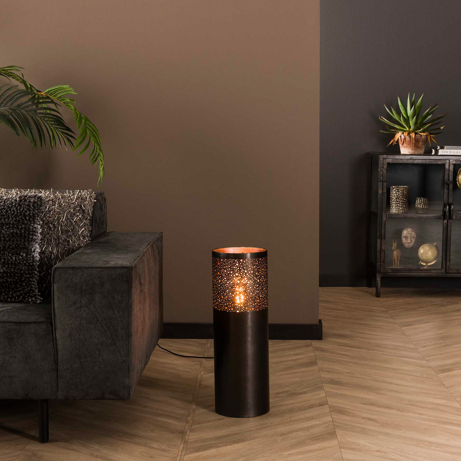 Zijlstra Narabi lampadar înălțime 60 cm negru-nichel metal - Camera de zi / sufragerie