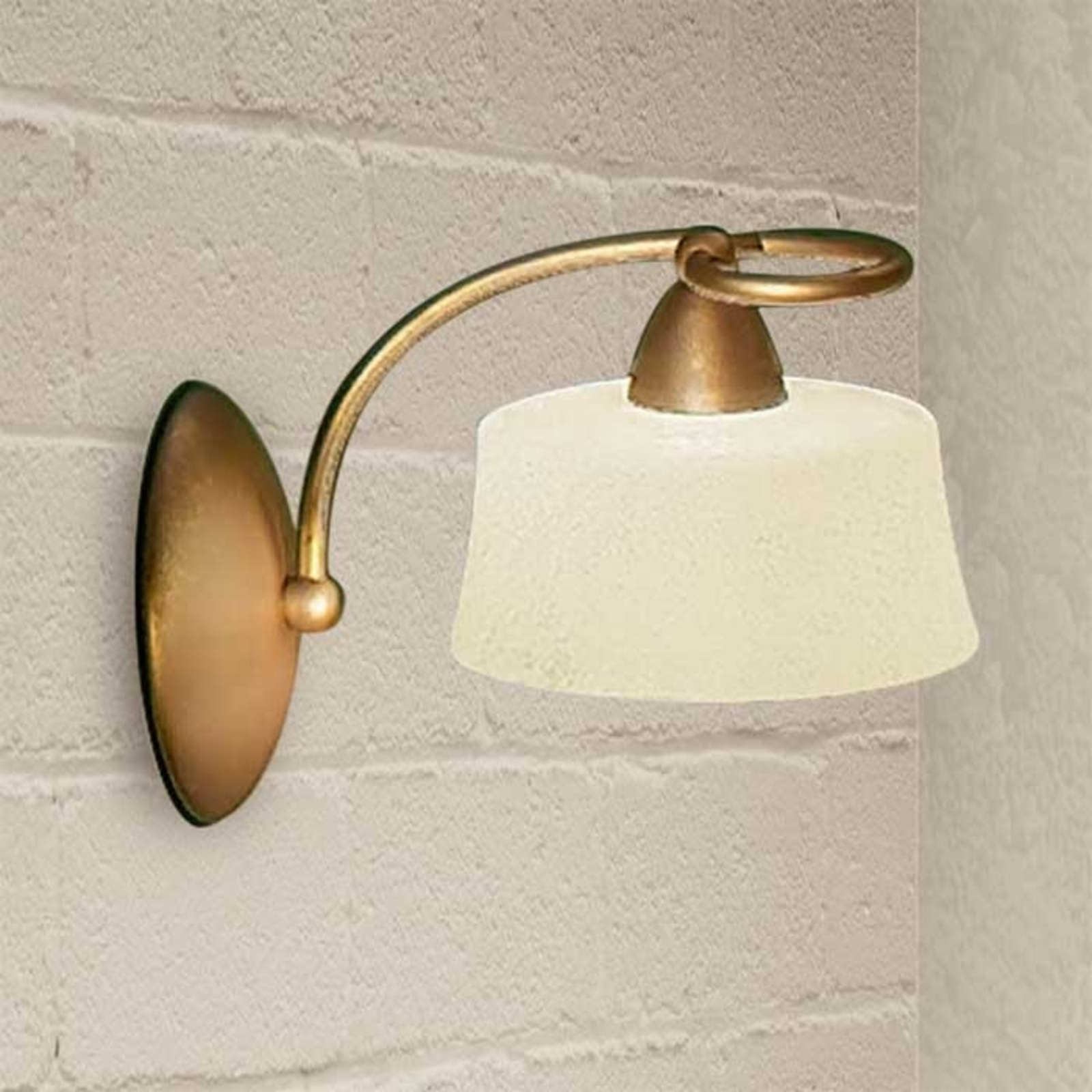 Lam Alessio wall light, twisted to the left, for Bedroom, metal, glass, E14, 40 W, energy efficiency: A++, W: 15 cm, H: 16 cm
