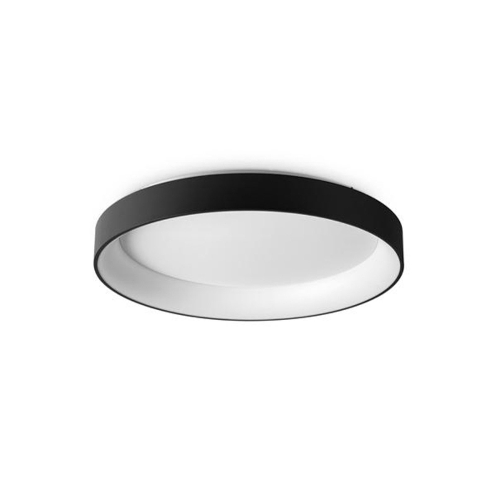 Ideal Lux LED griestu gaisma Ziggy, melna, Ø 80 cm, metāls