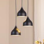 Κρεμαστό φωτιστικό Τατουάζ 6201 3-light rondel μαύρο / χρυσό
