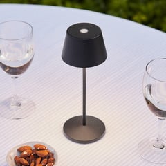 LOOM DESIGN LED dobíjacia stolná lampa Modi Micro, IP65, čierna