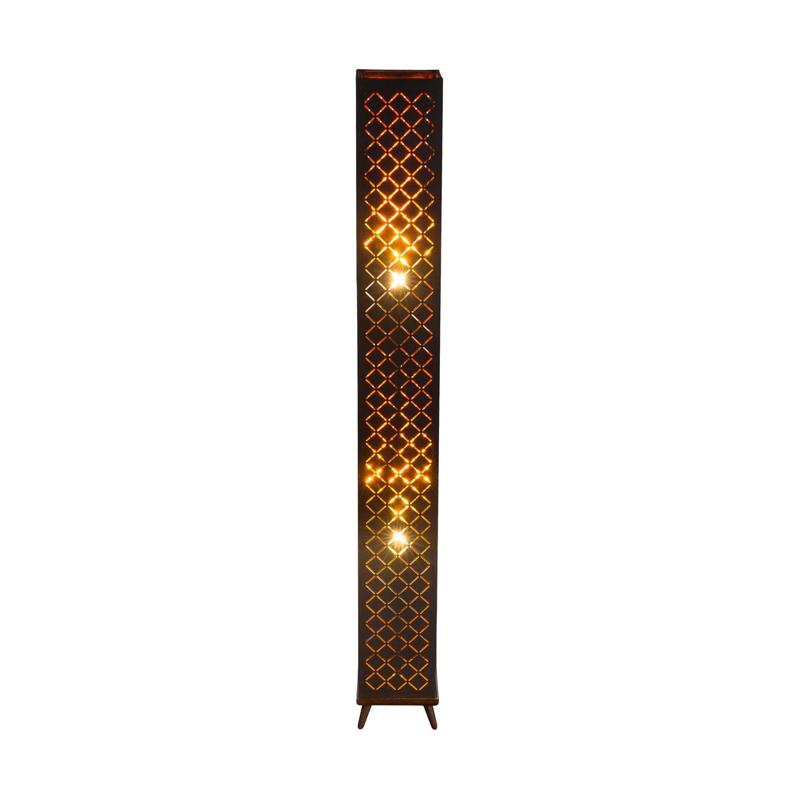 Clarke golvlampa, bladguld/svart, höjd 118 cm, tyg