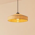 Lindby Hängeleuchte Haldor, Leinen, gewebt, natur, Ø 40 cm