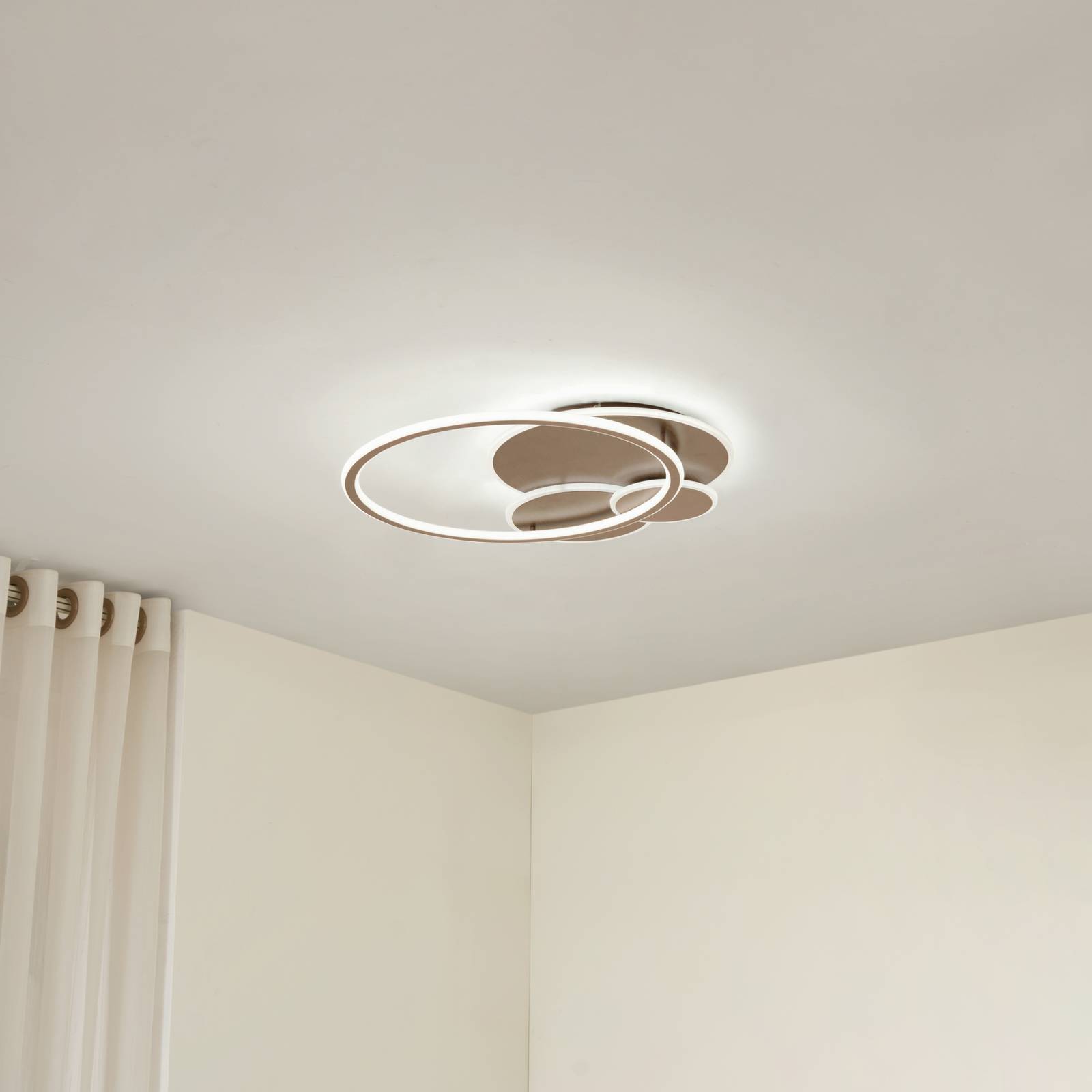 Lucande LED-Deckenleuchte Circulo, kaffeebraun, CCT, dimmbar günstig online kaufen