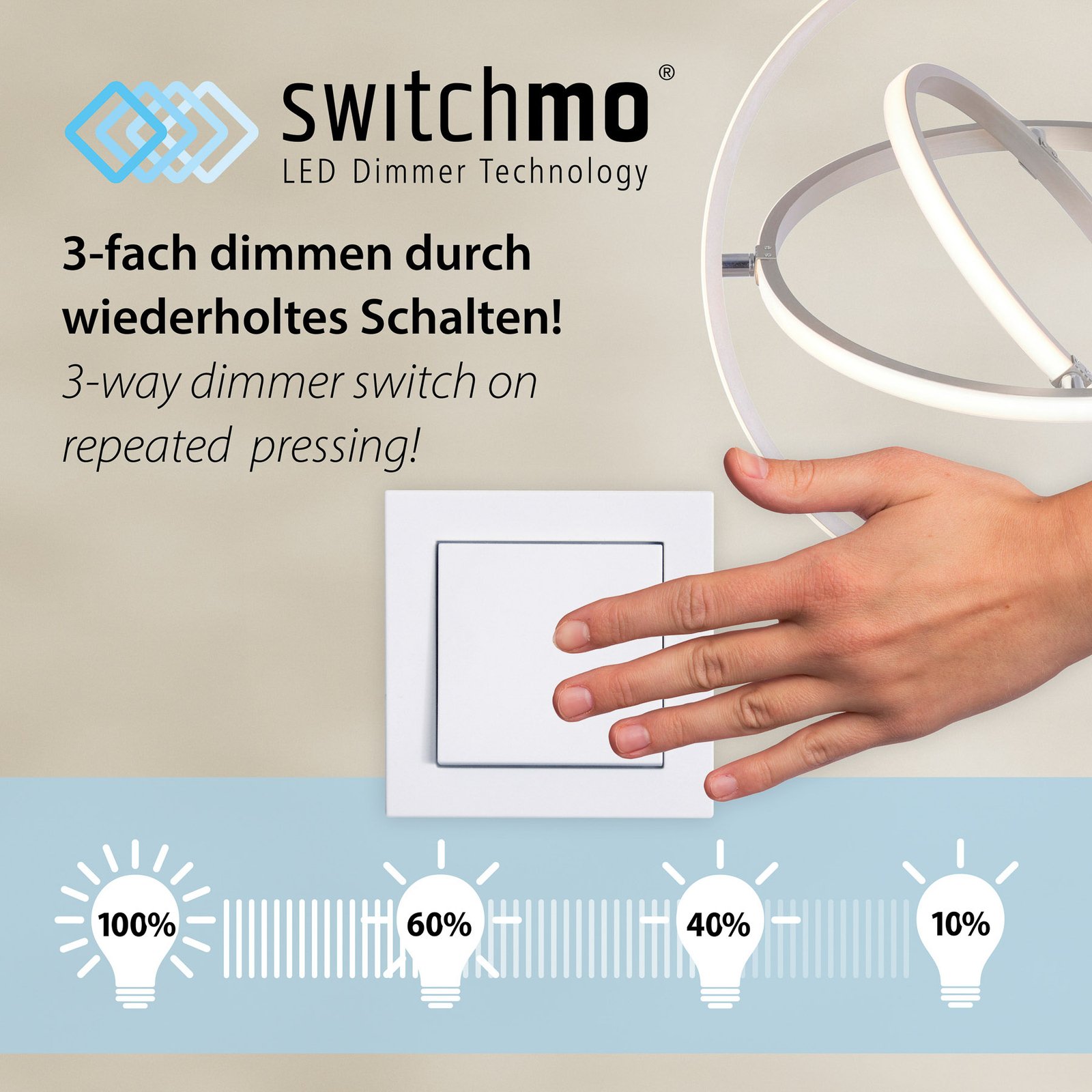 LED-Deckenleuchte Kari, dimmbar Switchmo, Ø 40cm