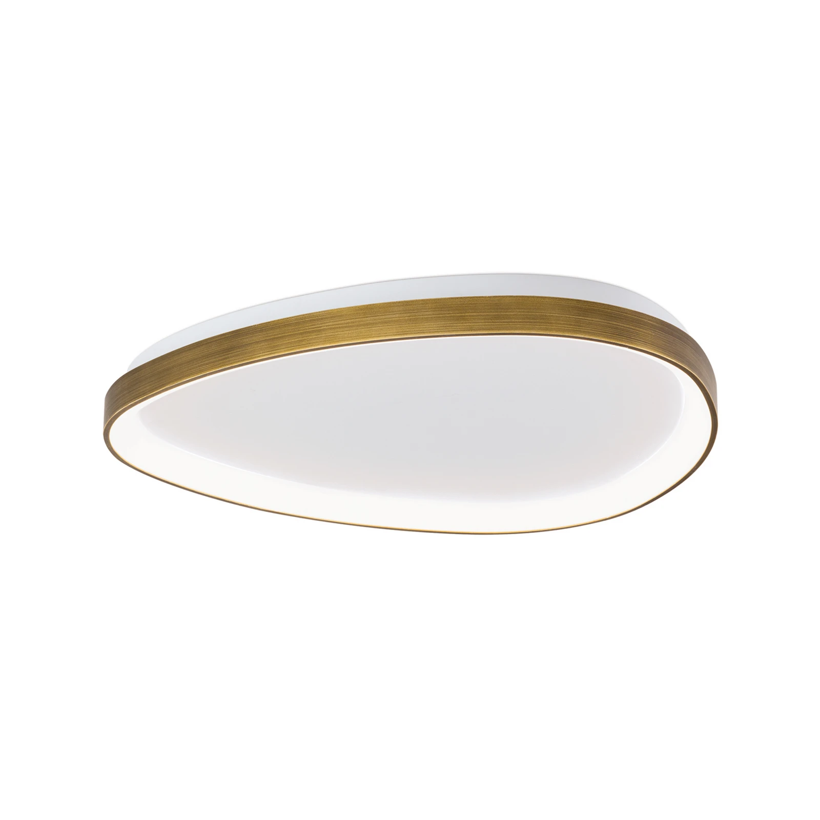 Plafoniera Charlie LED, Ø 65 cm, bianco opalino, colore ottone antico